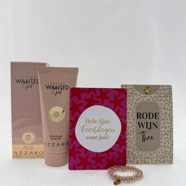 Kerst •Cadeaupakket Dames• Rode Wijn Thee Azzaro