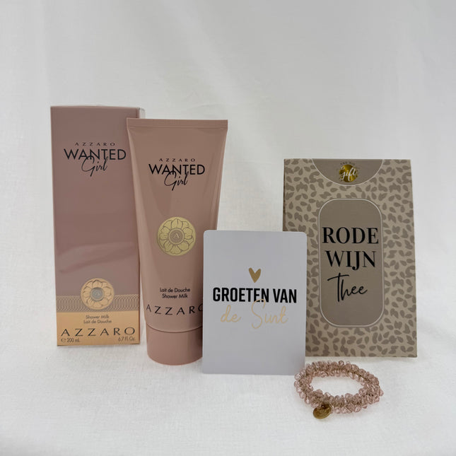 Sinterklaas •Cadeaupakket Dames• Rode Wijn Thee Azzaro