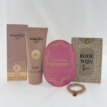 Bedankt •Cadeaupakket Dames• Rode Wijn Thee Azzaro