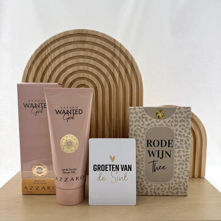Sinterklaas •Cadeaupakket Dames• Rode Wijn Thee Azzaro