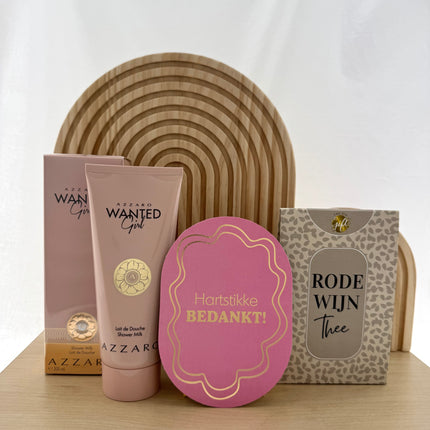 Bedankt •Cadeaupakket Dames• Rode Wijn Thee Azzaro