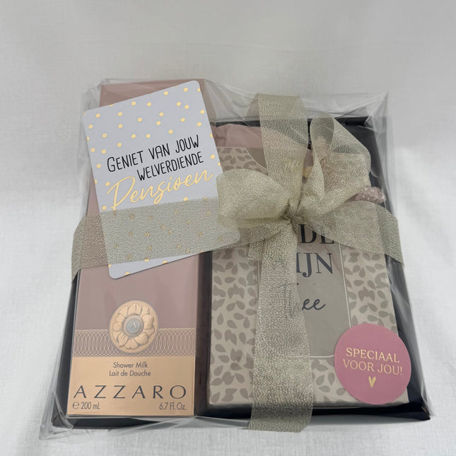 Pensioen •Cadeaupakket Dames• Rode Wijn Thee Azzaro