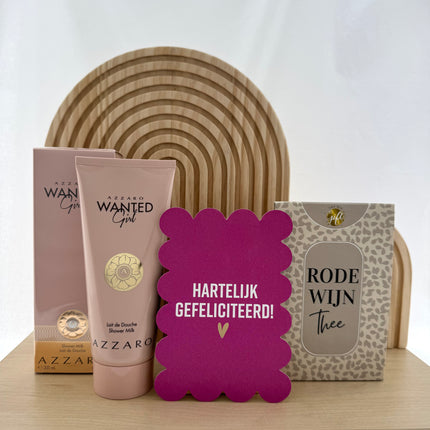 Verjaardag •Cadeaupakket Dames• Rode Wijn Thee Azzaro