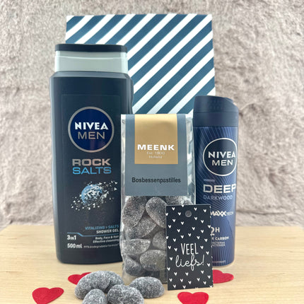 Heren Valentijn•Cadeaupakket Nivea Rock•