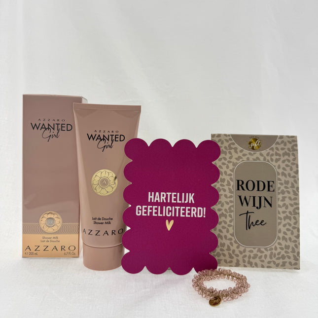 Verjaardag •Cadeaupakket Dames• Rode Wijn Thee Azzaro