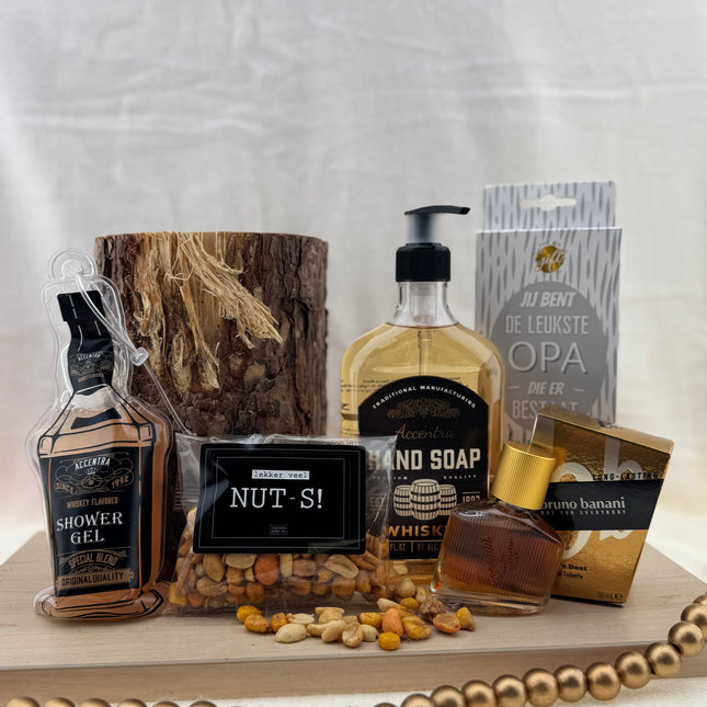 Vaderdag •Opa• Cadeaupakket Fakkel• Whiskey Moments
