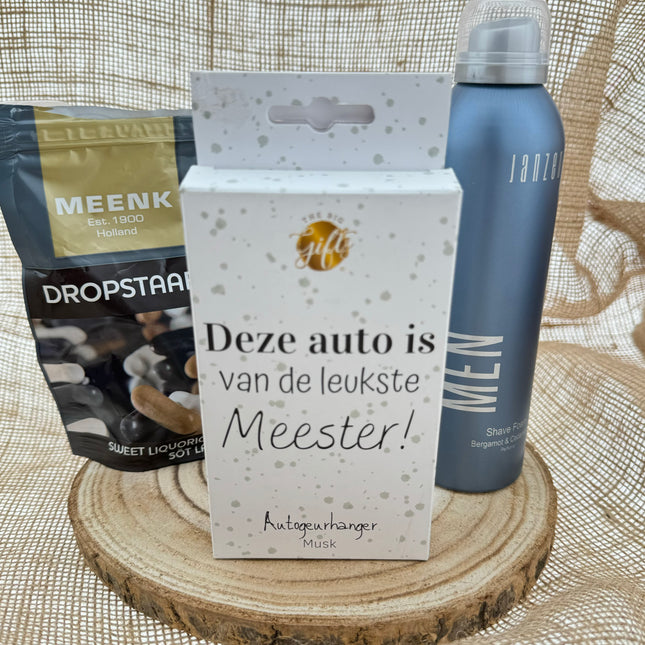 Meester •Cadeaupakket Auto Bedankt•